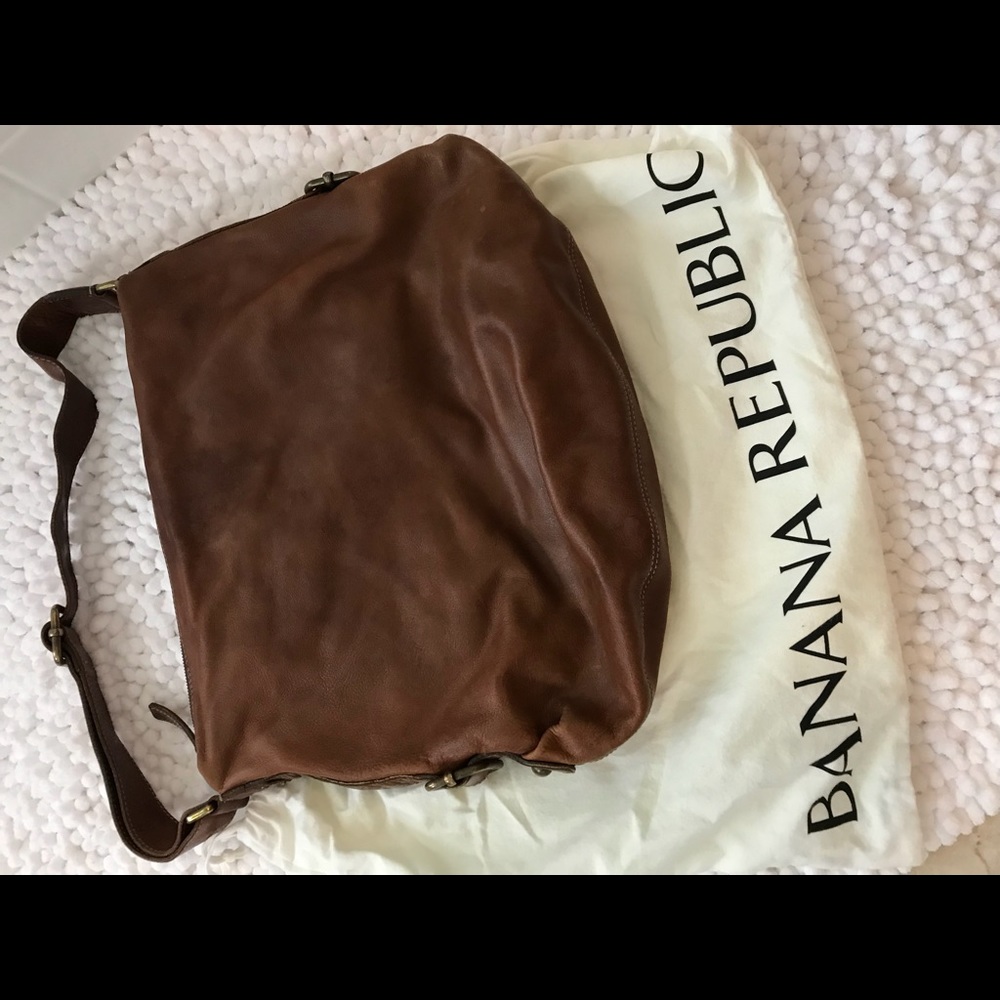 Banana Republic Brown Leather Hobo Bag
